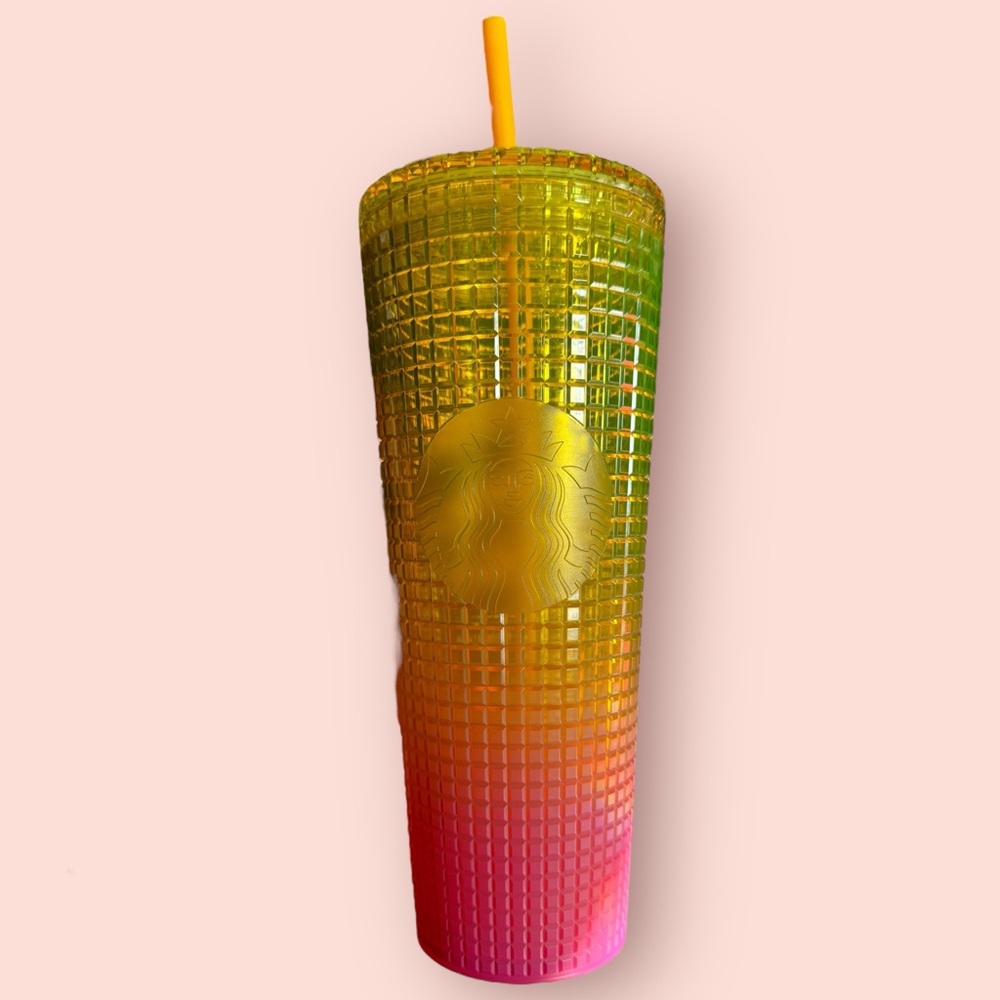 Starbucks Summer 2022 Lemon Prism Ombré Gradient Venti 24oz. Tumbler